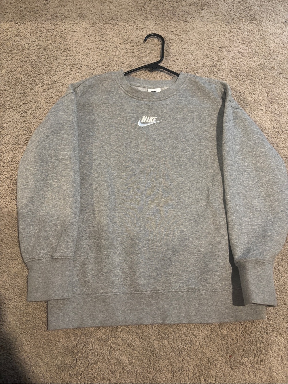 Nike Gray Crewneck Sweatshirt with White Logo